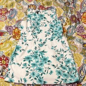 Alyx Floral Dress in White and Teal